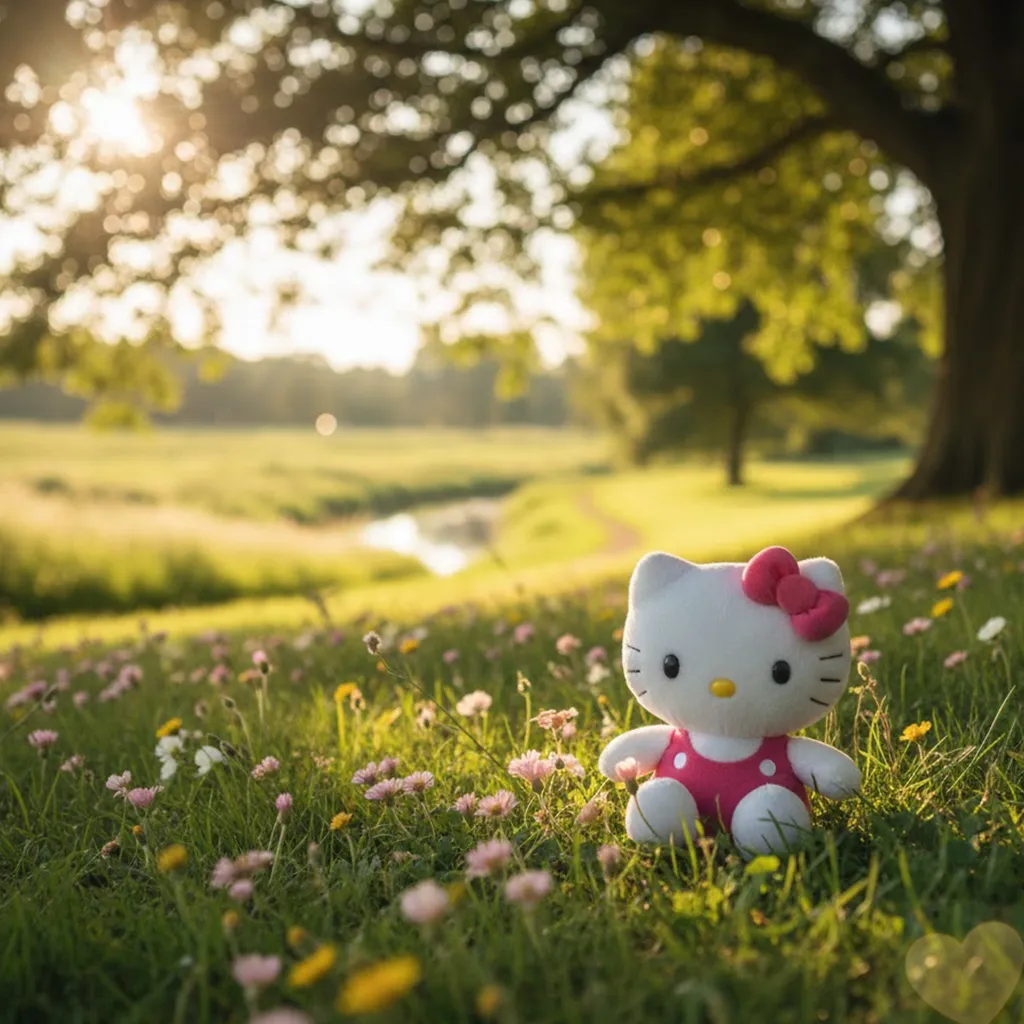 عکس عروسک کیتی در طبیعت