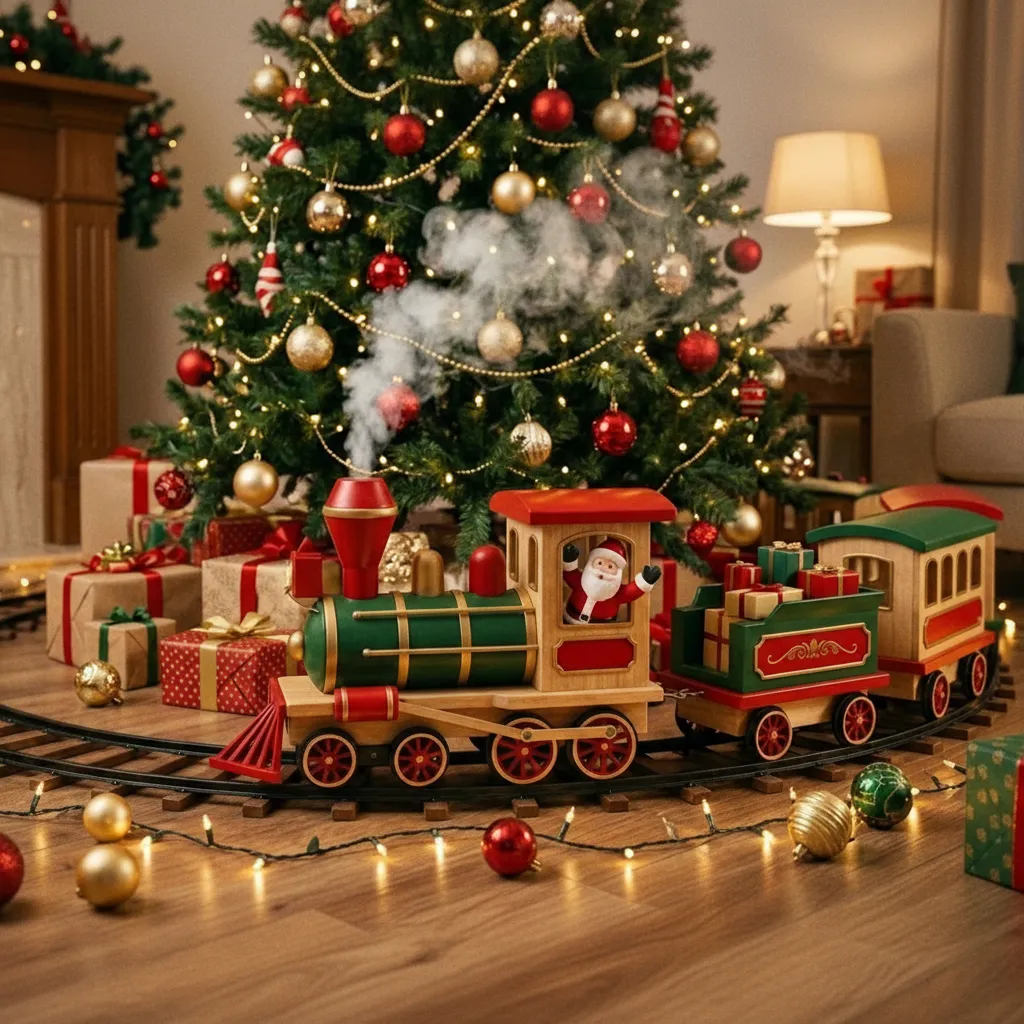 عکس قطار اسباب بازی کریسمسی