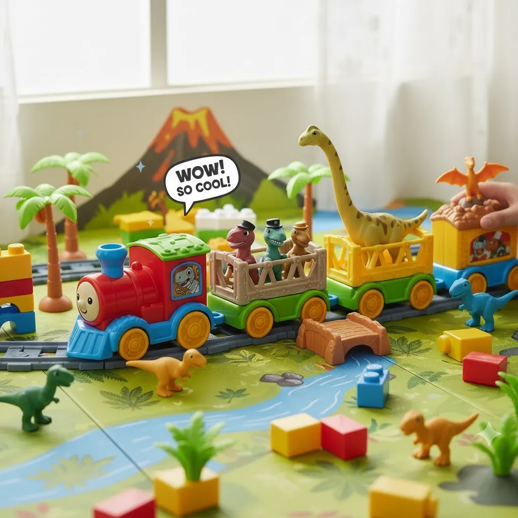عکس قطار اسباب بازی دایناسوری