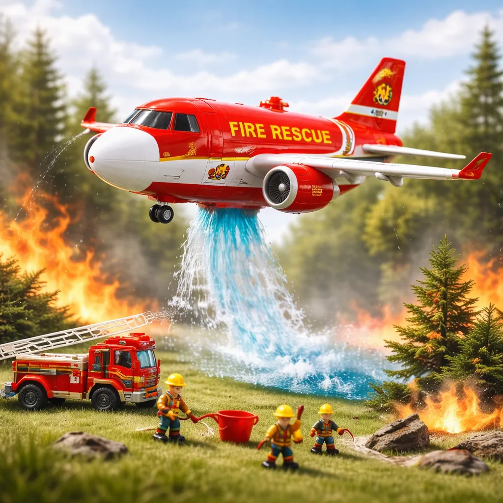 عکس هواپیما اسباب بازی آتش نشانی