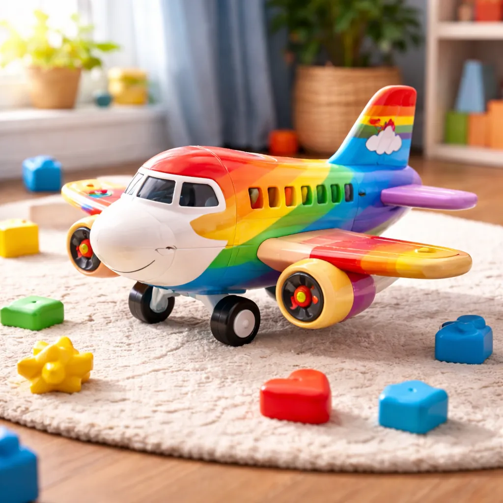 عکس هواپیما اسباب بازی رنگین‌کمانی