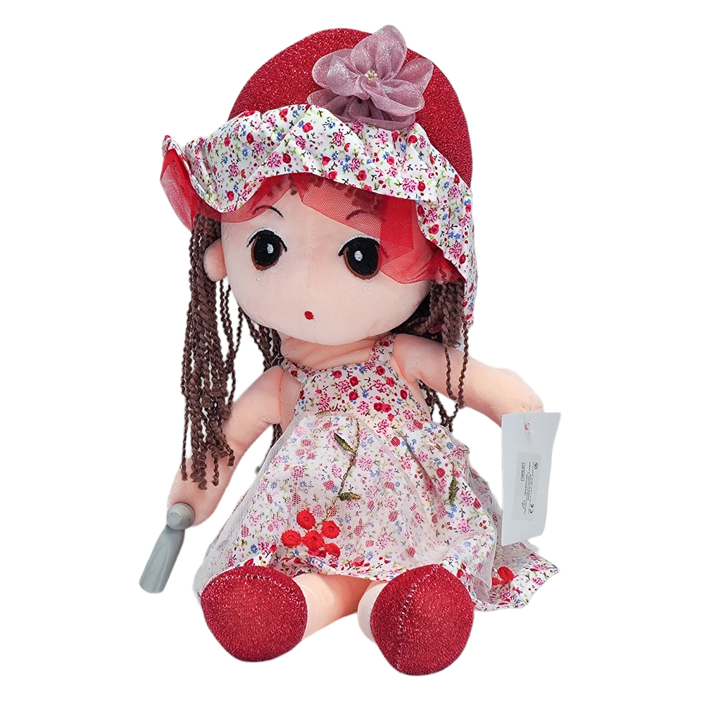 عروسک دختر کلاه گلی 45 سانتی