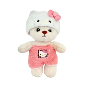 عروسک خرس ایستاده لباس دار کیتی 25 سانتی متر