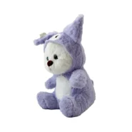 عروسک شخصیت خرس نشسته لباس کرومی یاسی 25 سانت کد NO.404194