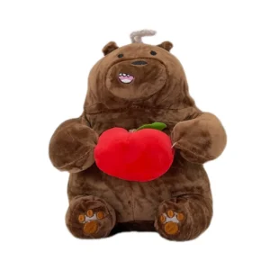 عروسک کله فندقی میوه به دست 25 سانتی متری قهوه ای کد NO.87