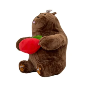 عروسک کله فندقی میوه به دست 25 سانتی متری قهوه ای کد NO.87