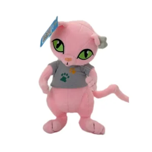 گربه صورتی ایستاده لباس دار